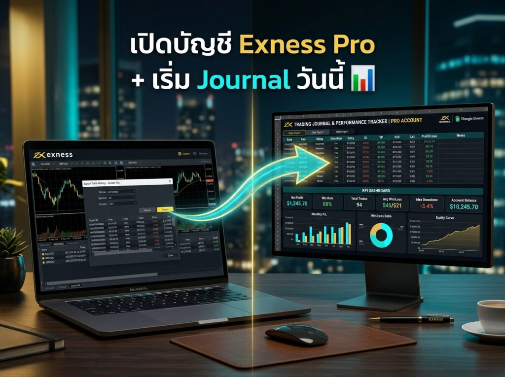 Exness Pro Account + Trading Journal Template เริ่มต้นเทรดมืออาชีพ
