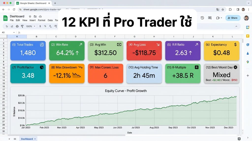 12 KPI Trading Journal Dashboard Pro Trader ใช้วัดผล