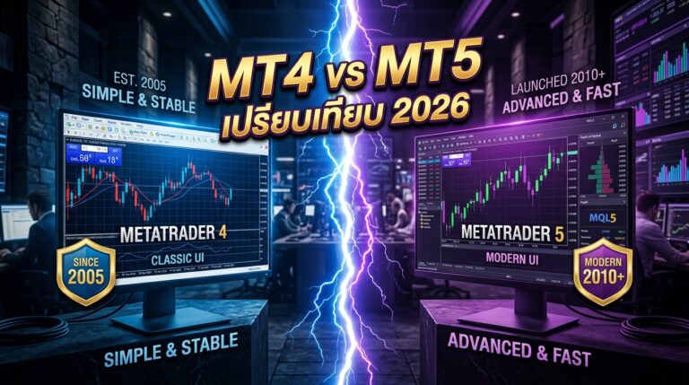 MT4 vs MT5 เปรียบเทียบ 2026 เลือกตัวไหนดี