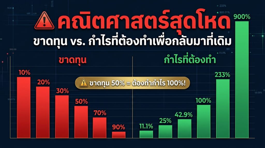 คณิตศาสตร์ของ Drawdown Recovery — ทำไม 1% Rule สำคัญในการ Survival