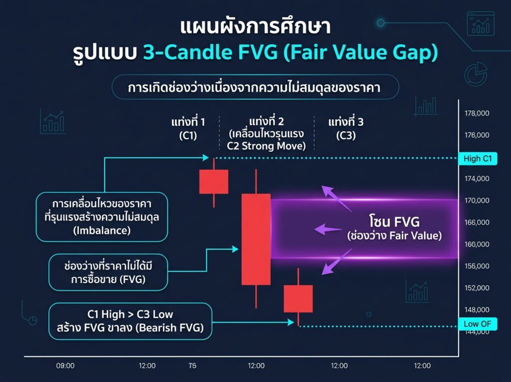 Fair Value Gap 3 Candle Pattern โครงสร้าง FVG